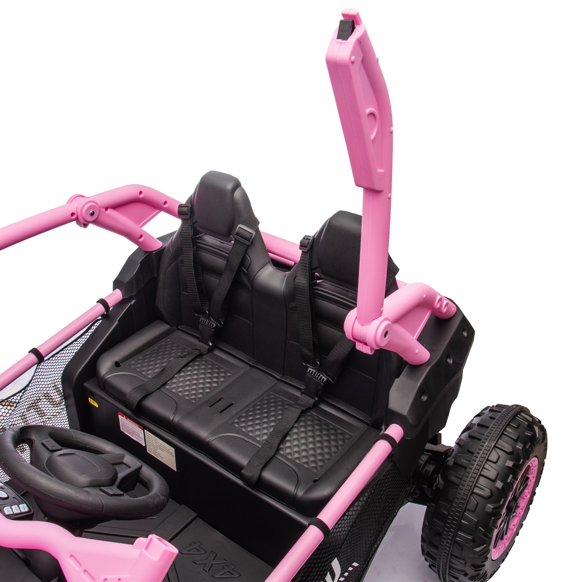 24V Two Seater Kids Ride On Utv W Parents Control,20In Seat Width,400W Super High Power,Four Wheel Suspension,Bluetooth,Mp3,Usb,Led Light,Horn,Rear Storage Space,Speeds 3.73 4.97Mph For Kids Aged 3 . Pink 100 149 Lbs Polypropylene