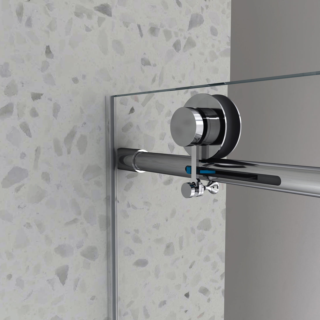 5476 Chrome Frameless One Fixed And One Shifted Shower Door, 70Mm 304 Stainless Steel Large Pulleys With Adjustable Soft Closing Function,With Nano Easy Cleaning And Stick Explosion Proof Menbrance Chrome Bathroom American Design,Minimalist Glass Metal