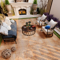 30 Pcs Interlocking Deck Tiles Striped Pattern, 12