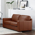 Dillon Leather Loveseat Brown Down Filling Genuine Leather