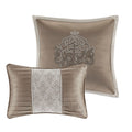 8 Piece Jacquard Comforter Set Tan Ivory Queen Queen Tan Ivory Polyester