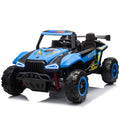 24V Two Seater Kids Ride On Electric Car W Parents Control,Seat Width 20.47In,2Wd,Four Wheel Suspension,The Police Car With A Megaphone,Power Display,Bluetooth,Mp3,Usb Tf,Music,Led Lights For Kids. Blue Polypropylene