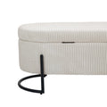 Coolmore Storage Ottoman,Bedroom End Bench,Upholstered Fabric Storage Ottoman With Safety Hinge, Entryway Padded Footstool, Ottoman Bench For Living Room & Bedroom Beige Beige Foam Velvet