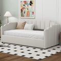 Upholstered Daybed With Underneath Storage,Twin Size, White Twin White Upholstered