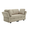 Living Room Furniture 7 Piece Set Including One 3 Seater Sofa And Two 2 Loveseatsadjustable Arms And Backs Comforty Sofas & Couches With Comfy Seat And Arm Cushions Beige Beige Polyester 7 Seat