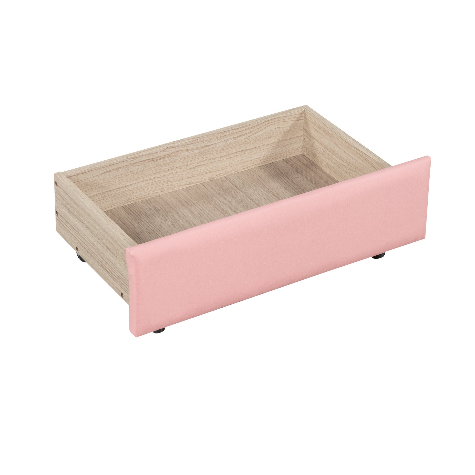 Full Size Upholstered Platform Bed With Tufted Headboard, Led And 2 Drawers, Pink Box Spring Not Required Full Pink Wood Bathroom Bed Frame Faux Leather Upholstered