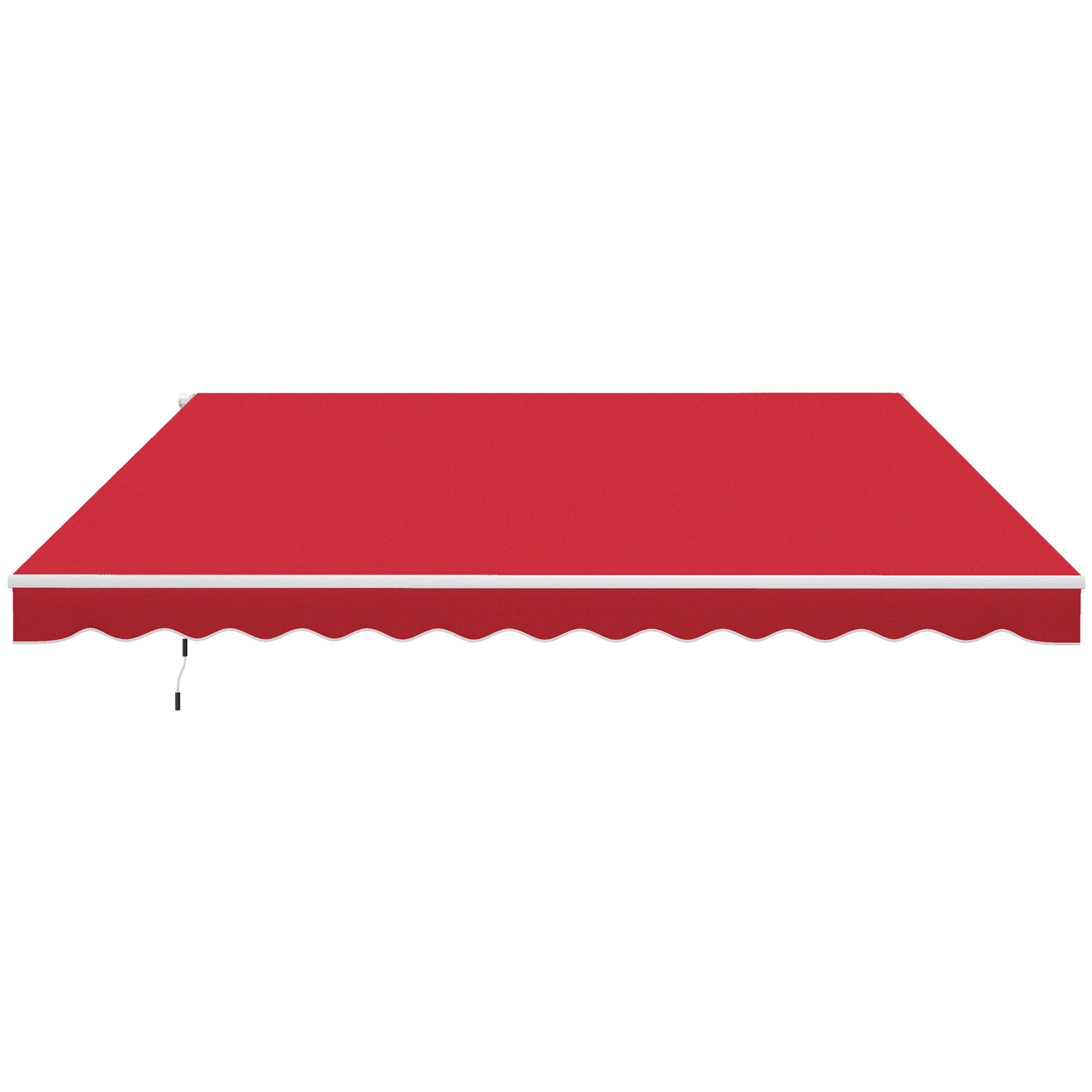 Outsunny 12' X 10' Retractable Awning Patio Awnings Sun Shade Shelter With Manual Crank Handle, 280G M Uv & Water Resistant Fabric And Aluminum Frame For Deck, Balcony, Yard, Wine Red Wine Red Aluminum