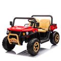 24V Xxxl Kids Ride On Utv W Parents Remote Control,Two Seater,Automatic Tipping Bucket,Rear Wheel Suspension,Slow Start,Portable Handle,Safety Belt,Led Light,Usb,Mp3,Bluetooth,Horn For Kids Aged 3 8. Red 50 99 Lbs Polypropylene