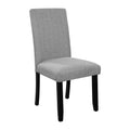 5 Piece Round Dining Table Set, 43 Inch Modern Dining Table And 4 Upholstered Chairs For Dining Room, Kitchen Room, Living Room, Easy Assembly Upholstered Chair Grey Black Dining Room American Design,Farmhouse,Mid Century Modern,Modern Round Round Fabric
