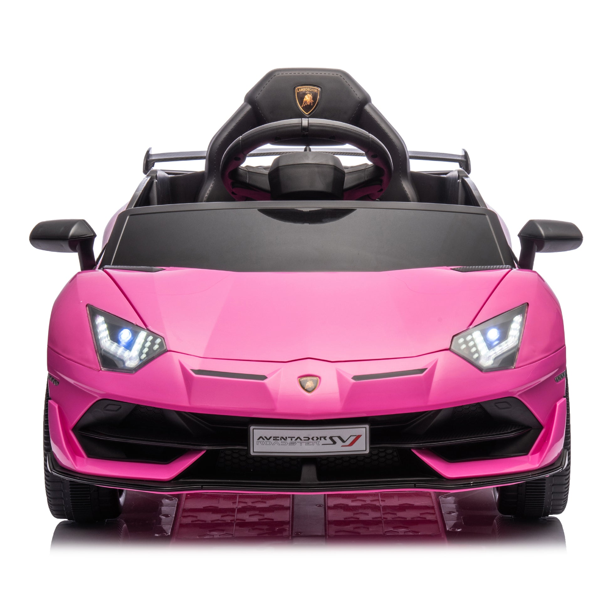 12V Kids Ride On Car W Parents Remote Control,Licensed Lamborghini Aventador Xago,Hydraulic Pressure Door,Slow Start,Early Education,Bluetooth,Adjustable Volume,Mp3,Usb,Led Lights For Kids Aged 3 8. Pink 50 99 Lbs Polypropylene