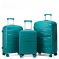 Hard Shell Luggage, 3 Piece Set, With Tsa Lock, 20 Inches 24 Inches 28 Inches Antique Green Polypropylene