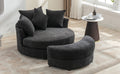 Orisfur. 360 Swivel Accent Barrel Chair With Storage Ottoman & 4 Pillows, Modern Chenille Leisure Chair Round Accent For Living Room, Gray Gray Foam Chenille