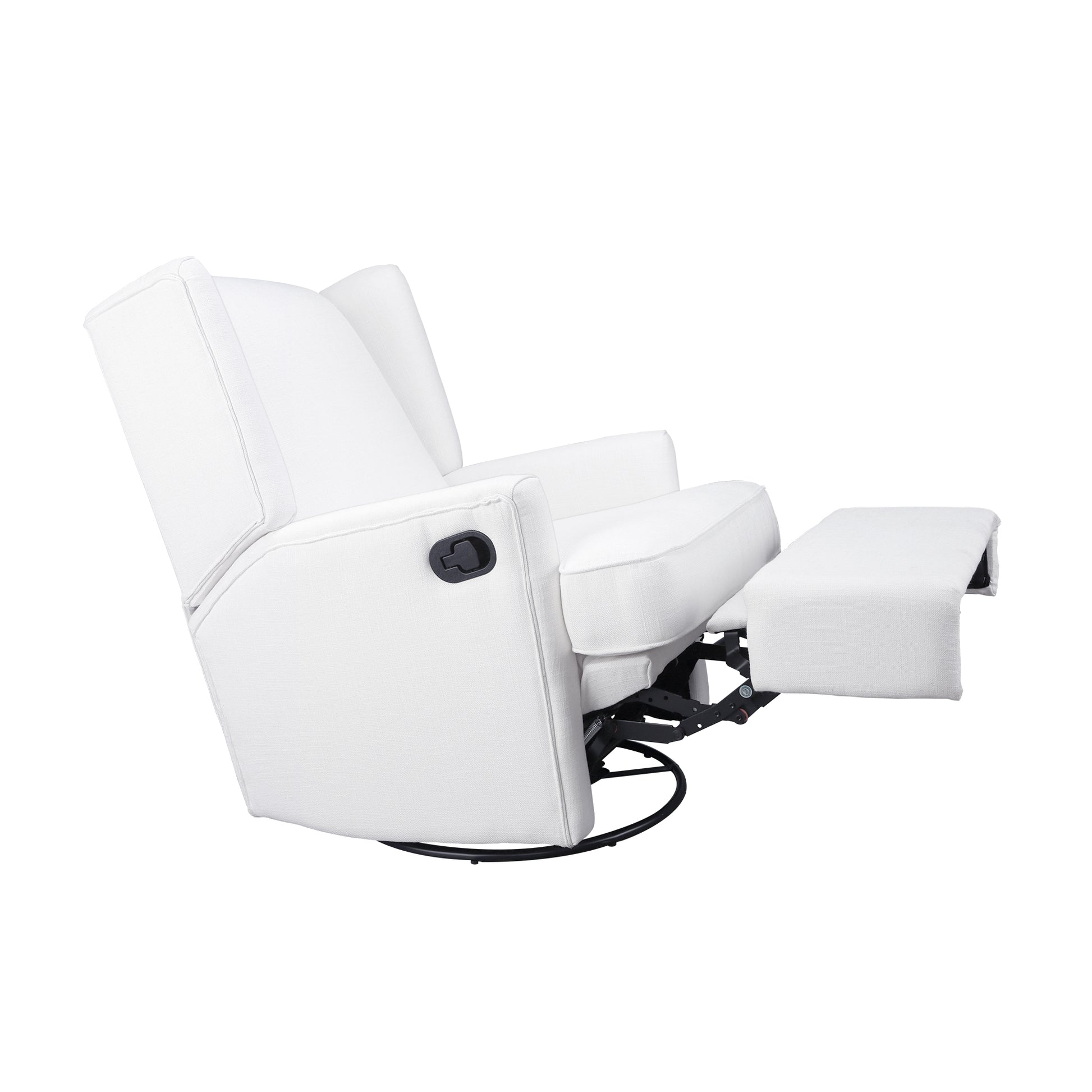 Hemingway Wingback Recliner In White White Fabric