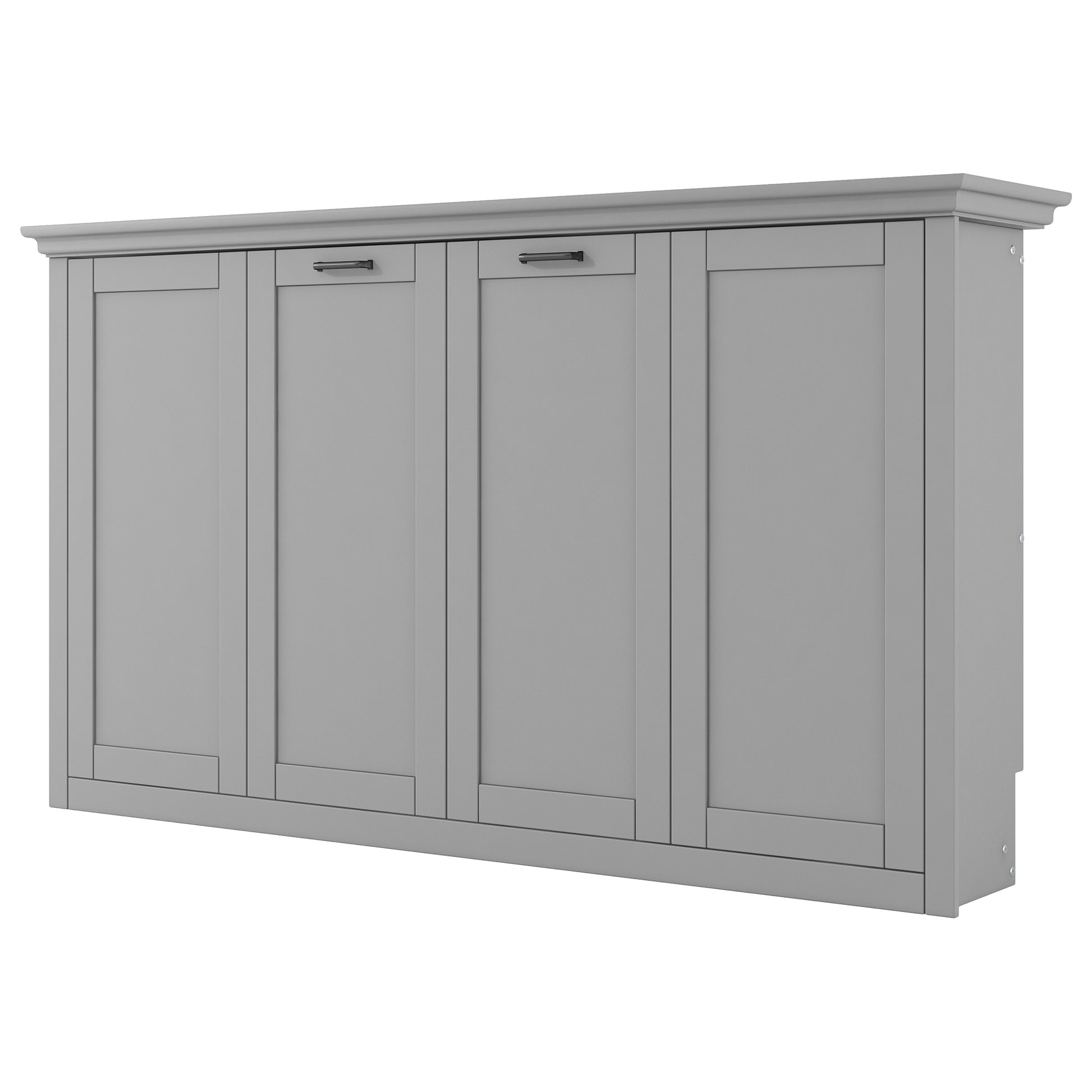 Twin Size Murphy Bed, Can Be Folded Into A Cabinet, Gray Twin Box Spring Not Required Grey Murphy Solid Wood Mdf