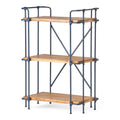 Yorktown 3 Shelf Bookcase Natural Metal & Wood