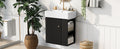 Video 21.6 Inch Modern Floating Bathroom Vanity With Ceramic Basin Perfect For Small Bathrooms, Right Side Storage Black Bathroom Ceramic Mdf