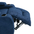 Massage Recliner Navy Blue Fabric