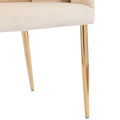 Luxury Handmade Accent Chair With Gold Legs, Modern Velvet Armchair For Living Room And Bedroom Beige Foam Velvet