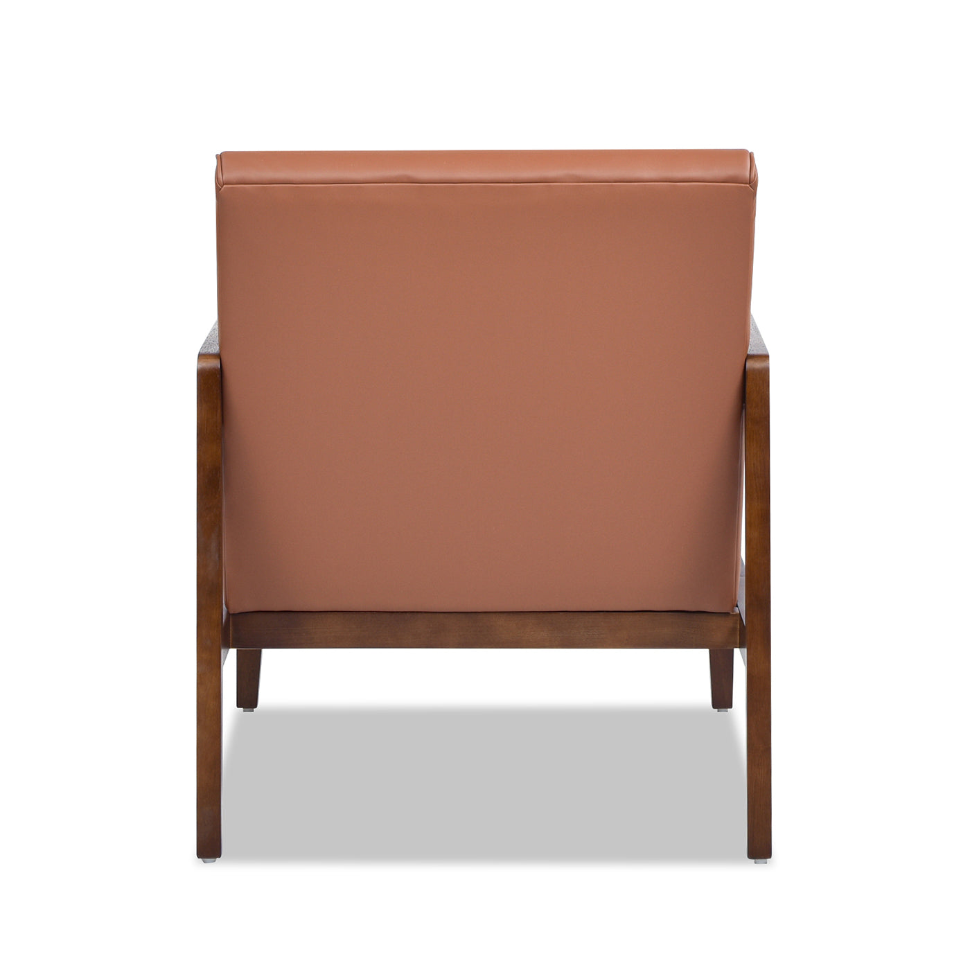 Kenneth 28" Modern Transitional Lounge Accent Chair, Leather&Faux Leather Brown Foam Leather