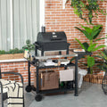 Outsunny Outdoor Grill Cart With Foldable Side Table, 46