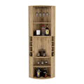 Oban Corner Bar Cabinet With Five Shelveseight Bottle Cubbies And Steamware Beige Primary Living Space Modern Shelves Included Particle Board