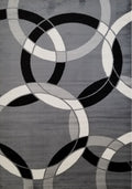 Jersey Area Rugs, Carpets For Livingroom, 5X7 Area Rugs ,1798 Black Grey Rectangle 5&7 Black Grey Contemporary Abstract Polypropylene