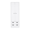 St Monans Armoire With Double Door And 2 Drawers White Bedroom Modern Particle Board