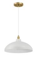 Astral Single Light White Pendant Lamp With Golder Brass Finish For Entrance Kitchen Island 14