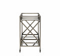 Kristensen Mirrored & Antique Gold Finish Serving Cart Antique Gold Metal,Mirror