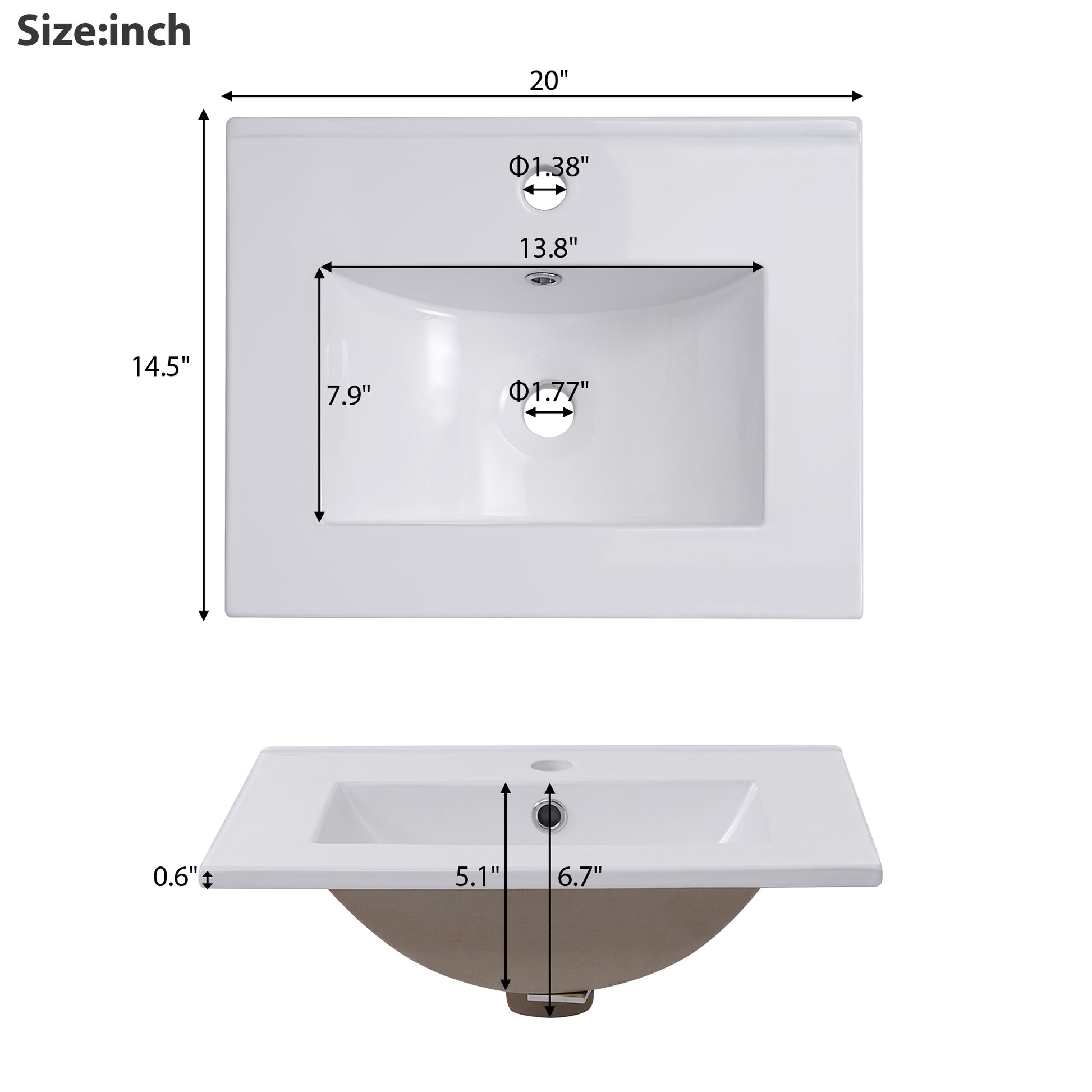 Viedo 20 Inch Modern Small Bathroom Vanity Cabinet With Ceramic Basin 20*15.5*33.3 Inches,Ample Storage,1 Soft Close Door Gray Solid Wood Mdf