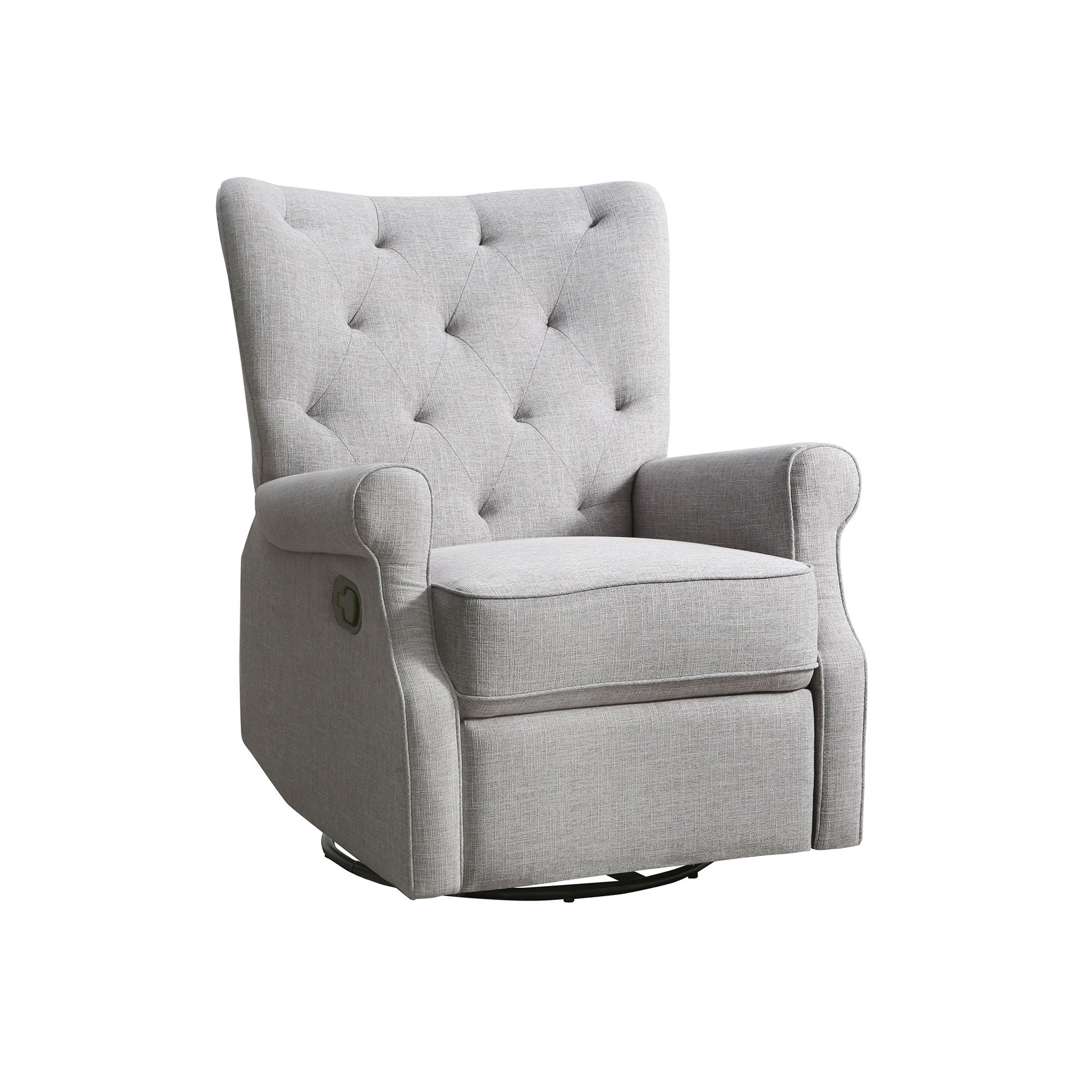 Alice Wingback Recliner In Linen Grey Grey Fabric