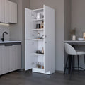 Pantry Cabinet Coahoma, Kitchen, White White Particle Board Engineered Wood