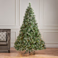 7' Cashmere And Snow Bristle Mixed Tree With 75Pine Cones And 900 Led Lights Ul,1233Tips,Dia:59 Green Pvc