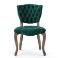 Kd Tufted Chair Wthr Dark Green Velvet