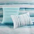 8 Piece Printed Seersucker Comforter And Quilt Set Collection Aqua King Cal King King Aqua Polyester
