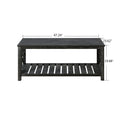 52''W Handcrafted Coffee Table In Front Of The Sofa Or Loveseat For Living Room Antique Black Color Antique Black Ergonomic Primary Living Space American Design Floor Mount Open Storage Coffee & End Tables Rectangular Solid Wood Mdf Mdf