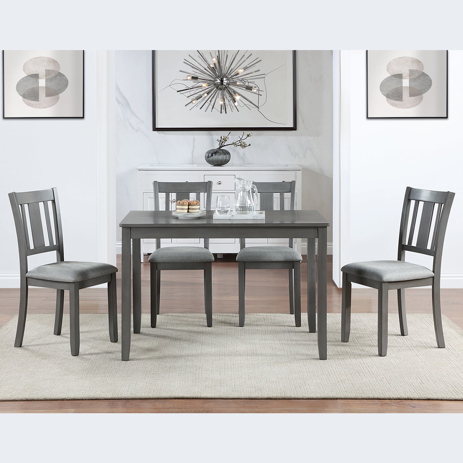 Wooden Dining Rectangular Table, Kitchen Table For Small Space, 4 Person Dining Table, Grayonly The Table Wood Gray Gray Wood Dining Room Acacia 4 Leg Rectangular Acacia Wood