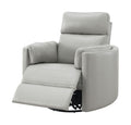 Sagen Glider Recliner W Swivel, Gray Leather Aire Lv01880 Gray Leather
