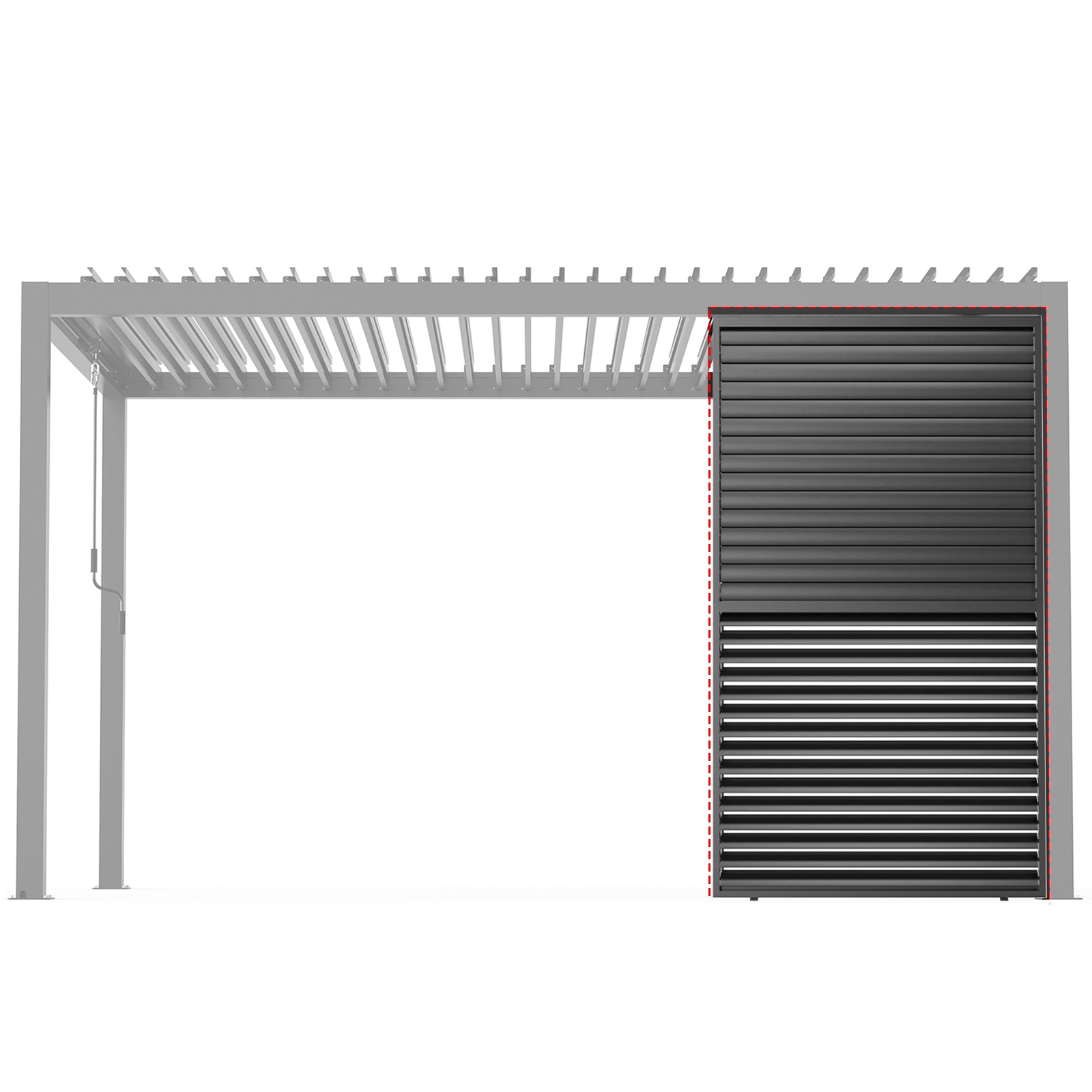 9720 Louver Grille 1 3 13Ft Aluminum Frame & Louvers Black Aluminium