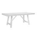 Contemporary White Finish 1Pc Dining Table Wooden Kitchen Dining Furniture Farmhouse Aesthetic White Seats 6 Dining Room Casual,Farmhouse Rectangular Wood