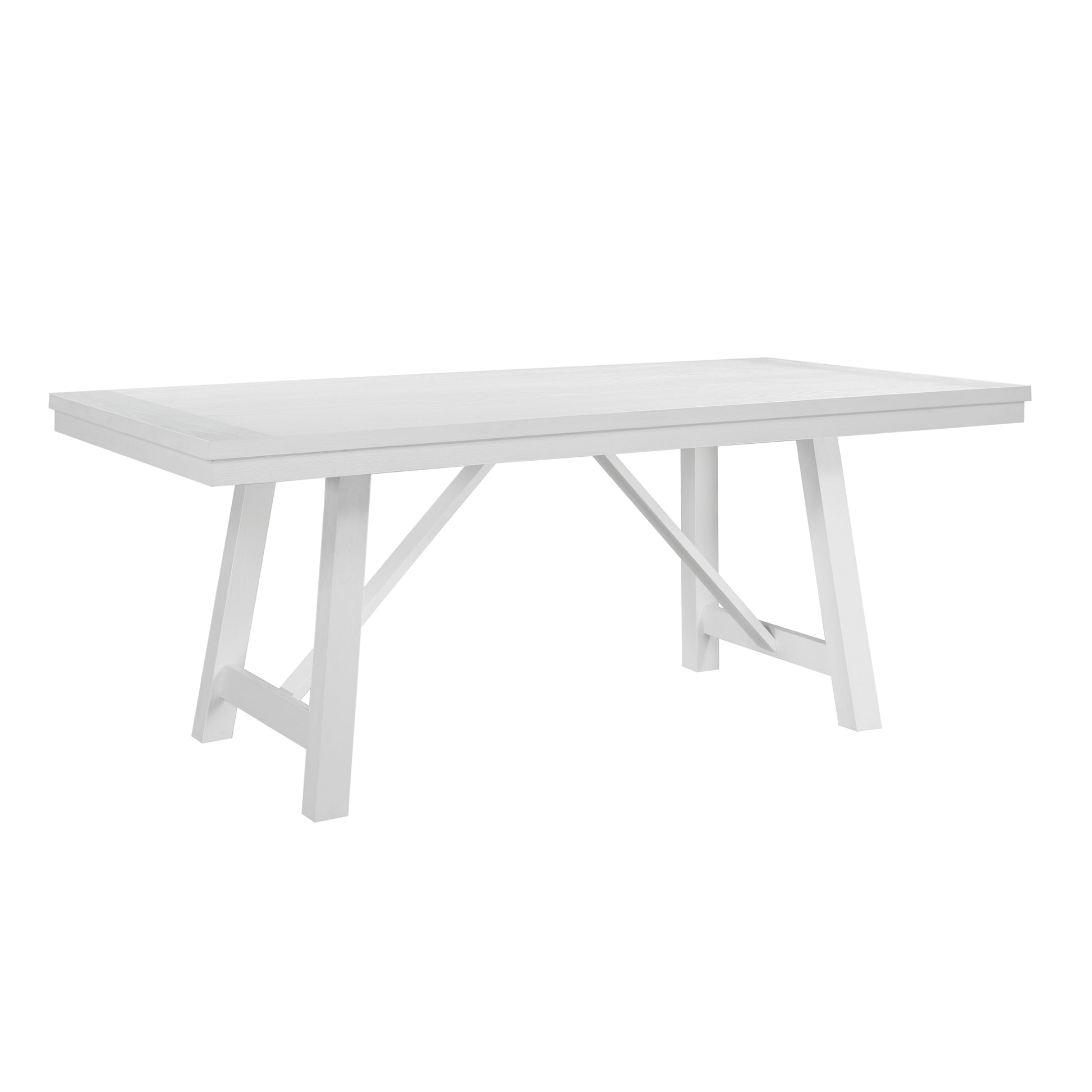 Contemporary White Finish 1Pc Dining Table Wooden Kitchen Dining Furniture Farmhouse Aesthetic White Seats 6 Dining Room Casual,Farmhouse Rectangular Wood