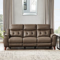 Torino Power Headrest Top Grain Leather Zero Gravity Reclining Sofa Brown Genuine Leather Wood Primary Living Space Medium Firm Tight Back Mid Century Modern Eucalyptus Pillow Top Arms Memory Foam Leather 3 Seat