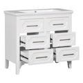 36'' Bathroom Vanity With Resin Sink Combo, Free Standing Single Vanity Set With Four Drawers, Solid Wood Frame Bathroom Storage Cabinet Same As Sw000128Aak White Bathroom Modern Solid Wood Mdf