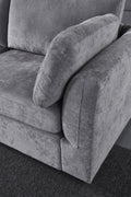 Modular Sofa Whitechenille Fabric, Simple And Grand, The Seat And Back Is Very Soft. This Is Also A Knock Down Sofa Grey Brown Chenille Wood Primary Living Space Medium Firm Light Duty Victorian Rectangle Acacia Rolled Arms Chenille 4 Seat