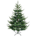 Homcom 6 Foot Artificial Christmas Tree, Pine Hinged Xmas Tree With 795 Realistic Branches, Steel Base, Auto Open, Green Green Plastic