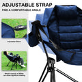 Hammock Camping Chair Folding 350 Lbs Foldable Portable Rocking Chairs For Adults Outside Swinging Camp With Stand Lawn Garden Hanging Outdoor Blue Iron