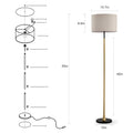 Floor Lamp For Living Room With Beige Lampshade, Standing Lamp Tall Industrial Floor Lamp Reading For Bedroom, Office No Included Bulb Matte Black Matte Gold Gold Matte Black American Design,Modern Fabric Metal