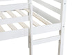 Solid Wooden, Rubber Wooden Twin Loft Bed With Ladder, Bed Platform Of Strengthened Slatswhite Twin White Rubber Wood