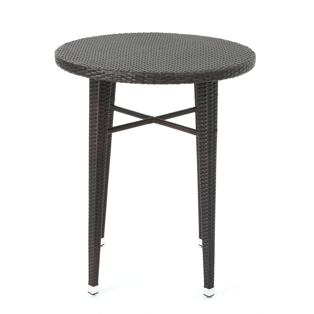 Rattan Round Bar Table Brown Multi Rattan