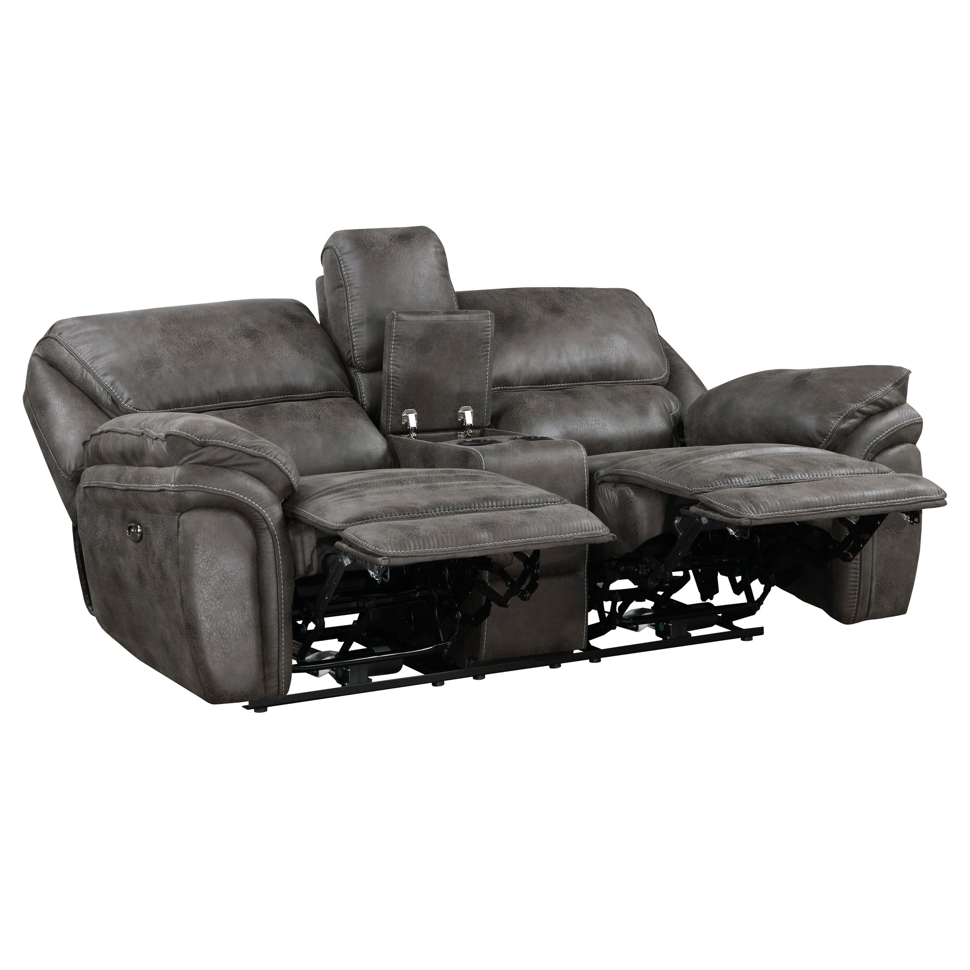 Plush Modern Living Room Sofa Set 3Pc Power Reclining Sofa Loveseat Chair Gray Microfiber Upholstery Usb Port Solid Wood Frame Furniture Gray Microfiber Wood Primary Living Space Modern Plywood,Solid Wood 6 Seat